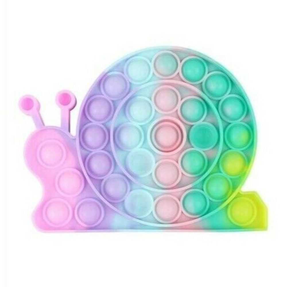 Fidget Toy Snail Bug Push Pop Bubble Pastel Rainbow Silicone Sensory